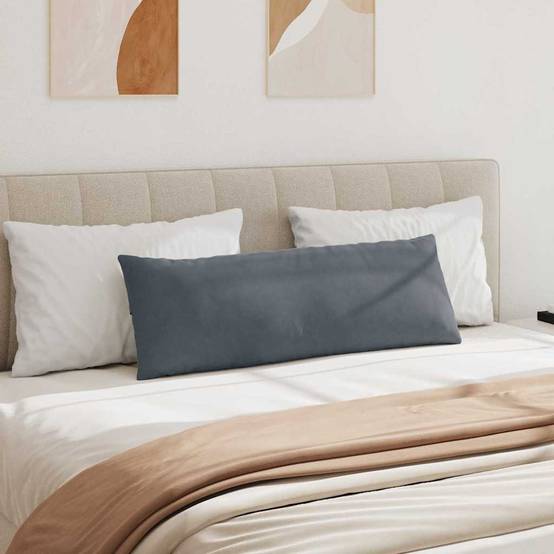 Coussins de Canapé (x2) Velours Côtelé Doux Grande Taille pour Salon Gris Foncé 120x40 cm – ComfortXL Outdoor Living - Image 4
