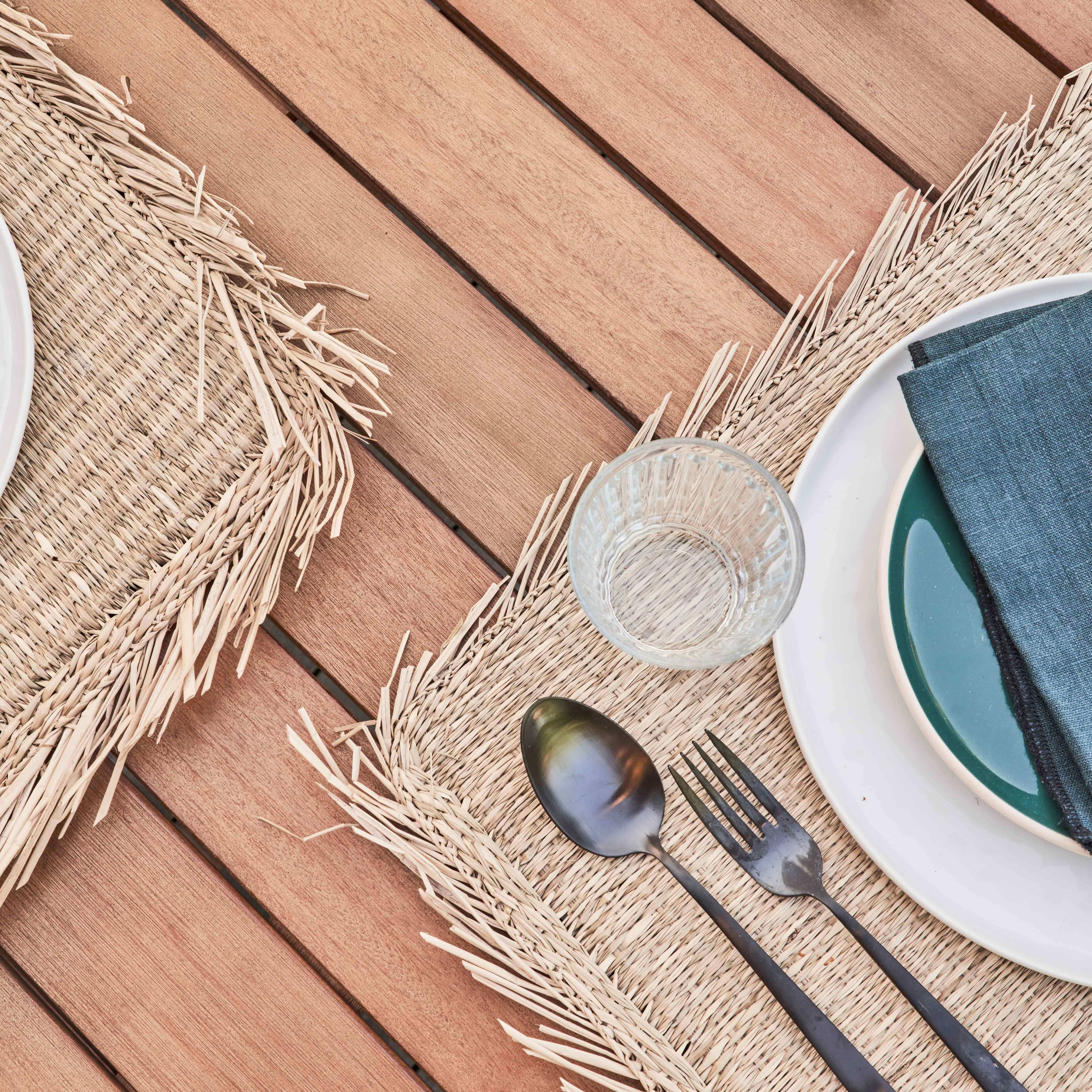 Oviala - Table de jardin extensible en bois 200/300 cm et 10 chaises pliantes Canet - Oviala - Image 5