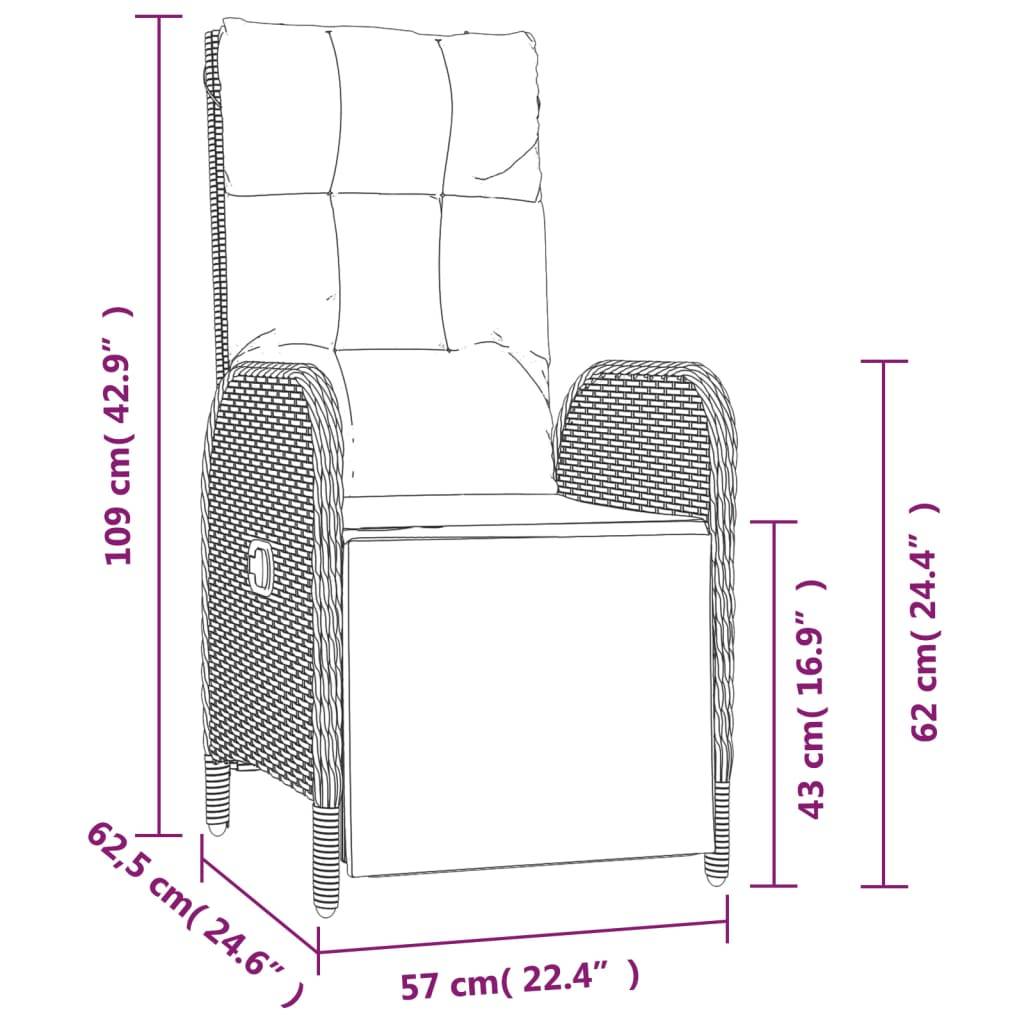 Vidaxl - Ensemble à manger de jardin coussins 5pcs Noir Résine tressée vidaXL 3185075 - Image 3