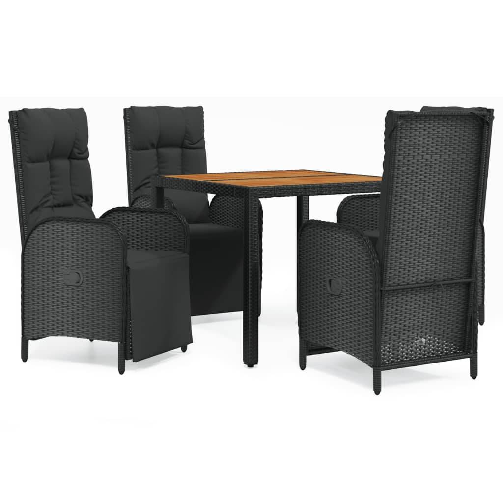 Vidaxl - Ensemble à manger de jardin coussins 5pcs Noir Résine tressée vidaXL 3185075 - Image 2