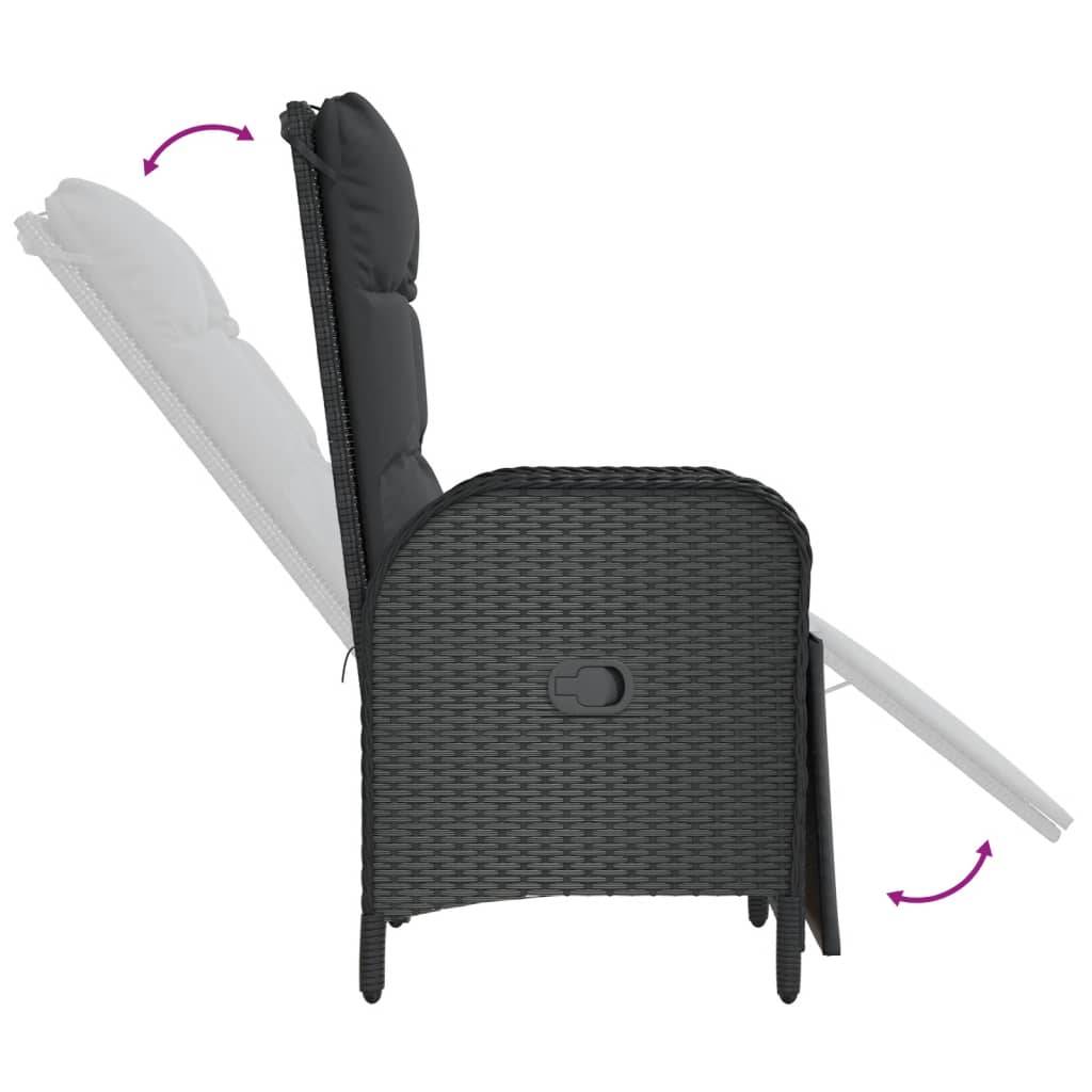 Vidaxl - Ensemble à manger de jardin coussins 5pcs Noir Résine tressée vidaXL 3185075 - Image 7