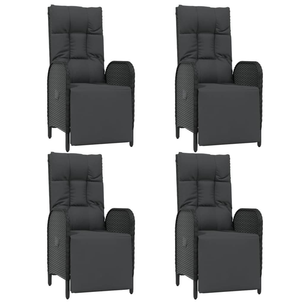 Vidaxl - Ensemble à manger de jardin coussins 5pcs Noir Résine tressée vidaXL 3185075 - Image 5