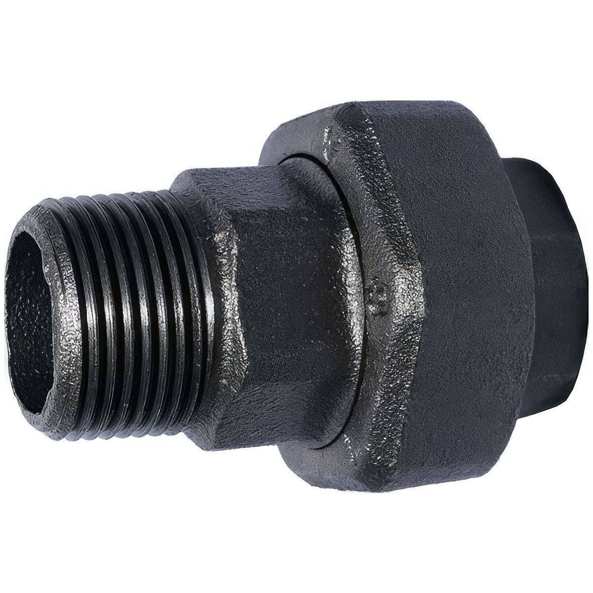 Raccord Union à Portée Conique Mâle-Femelle en Fonte Malléable à Cœur Noir - 1''1/2 - Image 1