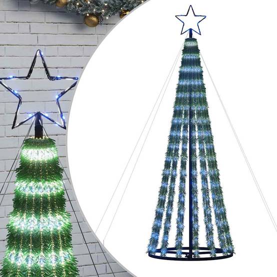Sapin de Noël | Arbre de Noël à LED 275 LED bleu 180 cm Maison Chic - Image 1