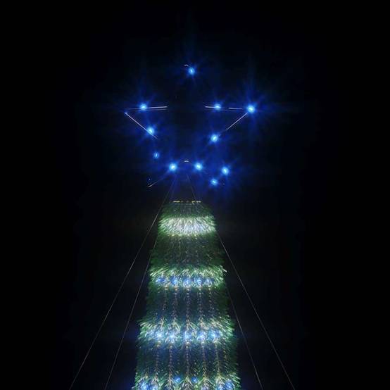 Sapin de Noël | Arbre de Noël à LED 275 LED bleu 180 cm Maison Chic - Image 6