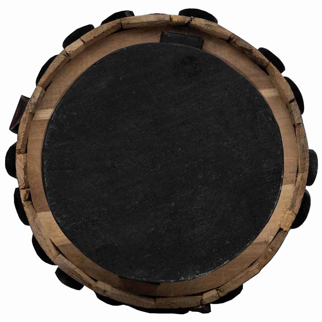 Sapin de Noël en bois de teck massif décoratif pour intérieur Marron 150 cm – ComfortXL Outdoor Living - Image 8