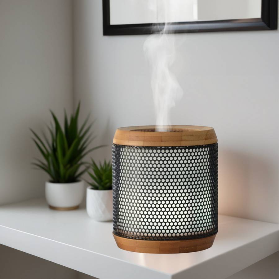 Zen'Arôme Diffuseur Huile Essentielle Elipsia + 3 Huiles Essentielles "Spécial Sport" - Matériaux Naturels Bambou et Métal - Image 1