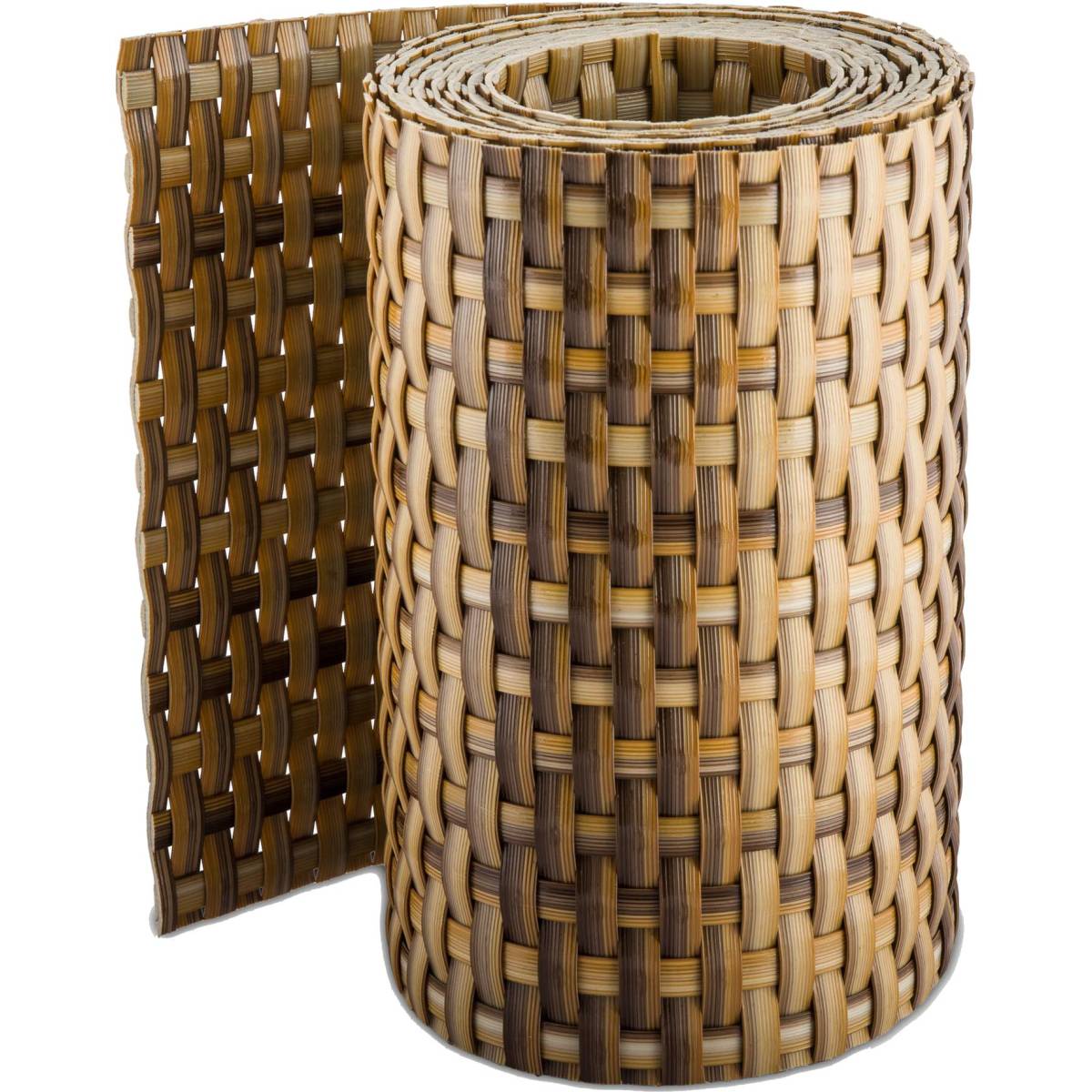 Rattan Art - Bande brise-vue en résine tressée pour clôture rigide 19 x 255 cm Marron et beige - Image 1