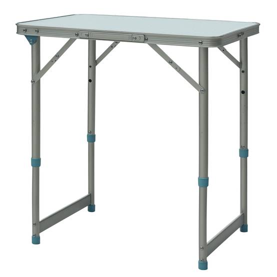 Table pliante aluminium et MDF blanc 60 x 45 x 64 cm - PANGIVO - Image 1