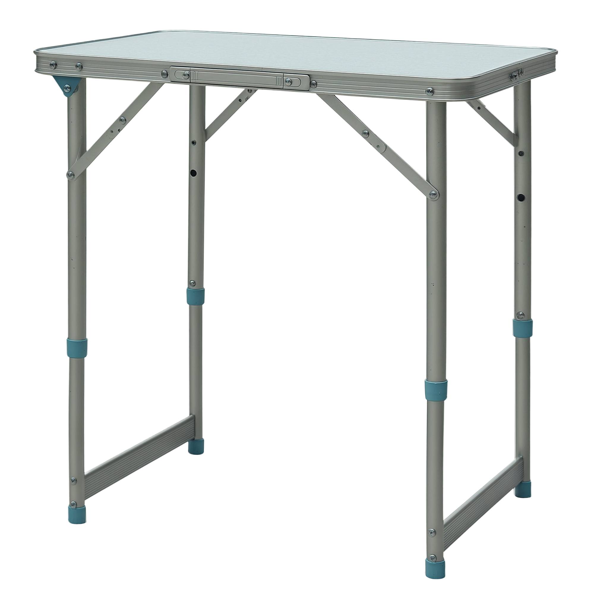 Table pliante aluminium et MDF blanc 60 x 45 x 64 cm - PANGIVO - Image 1