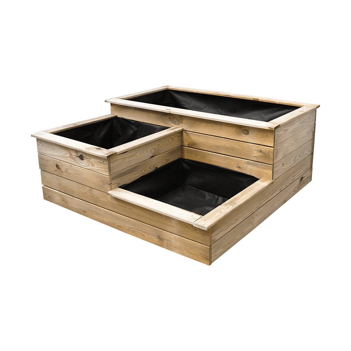 Carré Potager 3 bacs en bois - Cémonjardin - Image 1