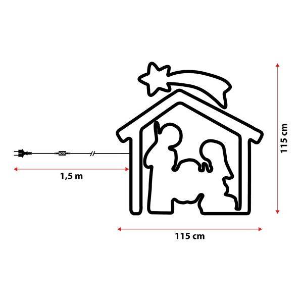 Lotti - Crèche lumineuse 3D tube néon 1320 led blanc chaud extérieur professionnel Lotti - Image 2