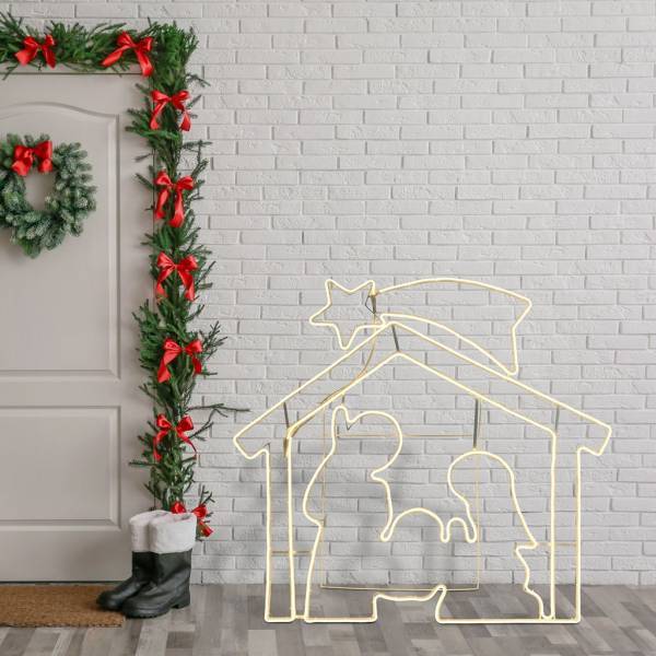 Lotti - Crèche lumineuse 3D tube néon 1320 led blanc chaud extérieur professionnel Lotti - Image 5