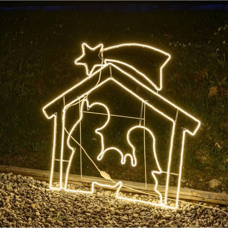 Lotti - Crèche lumineuse 3D tube néon 1320 led blanc chaud extérieur professionnel Lotti - Image 6