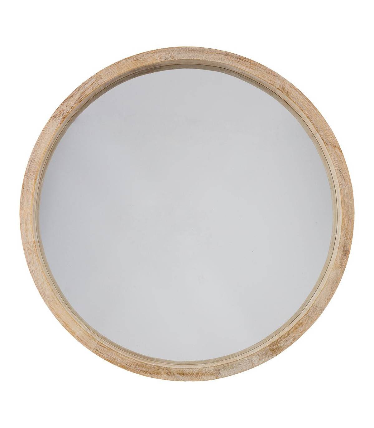 Miroir mural en Bois de Paulownia D 50 cm - Image 1