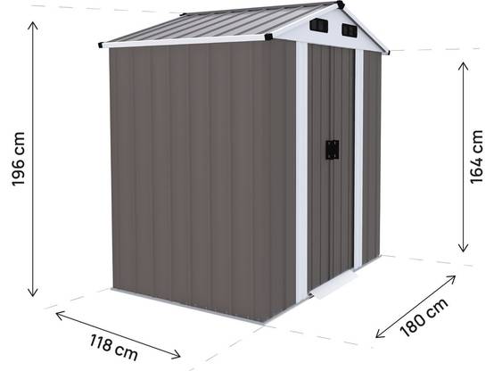 Habitat Et Jardin - Abri De Jardin Métal "dallas Ii" - 2,17 M² - Taupe -habitat Et Jardin - Image 3