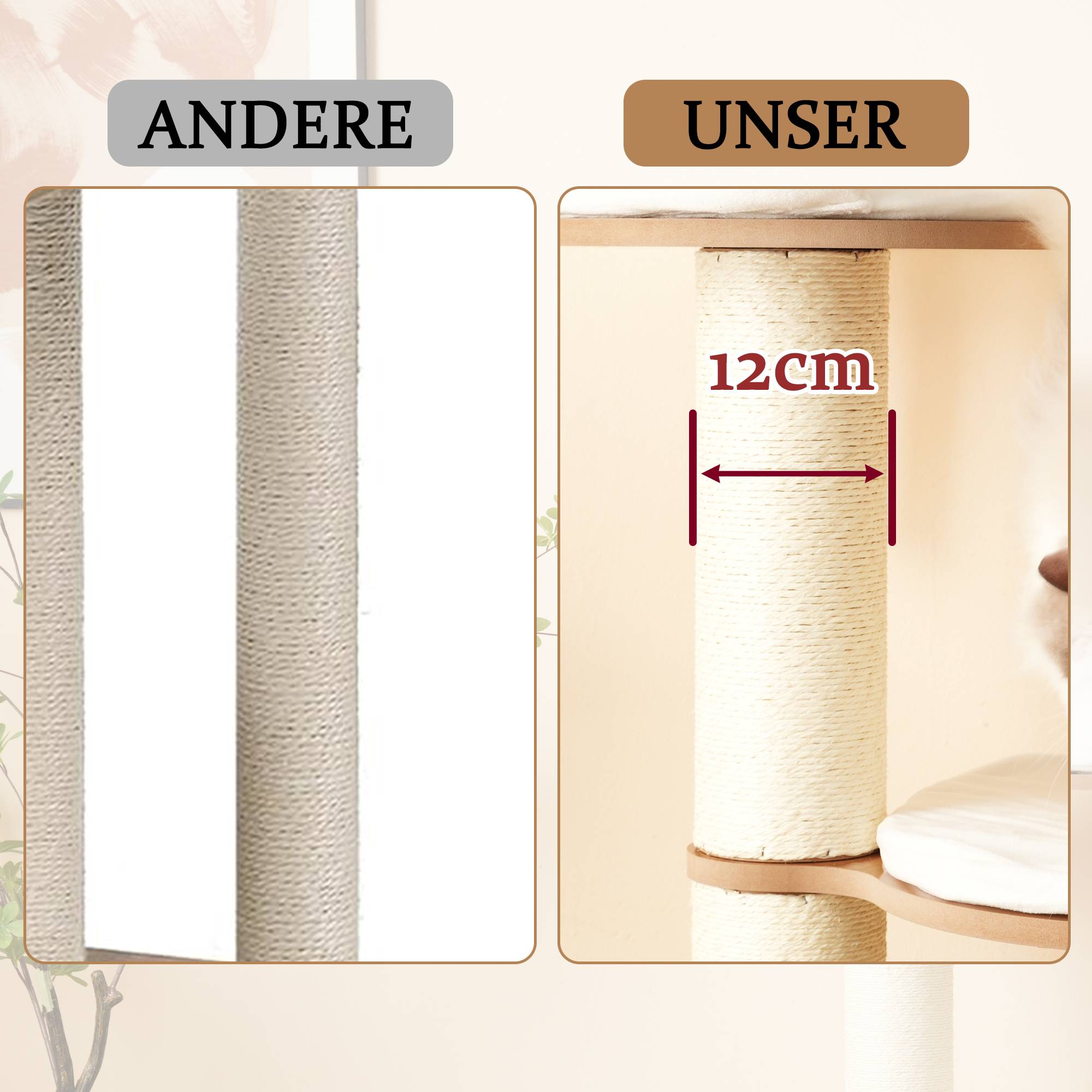 Arbre à chat Bois MDF pour Chats avec Maisonnette et Griffoirs XXL 135cm Marron - ComfortXL Outdoor Living - Image 4