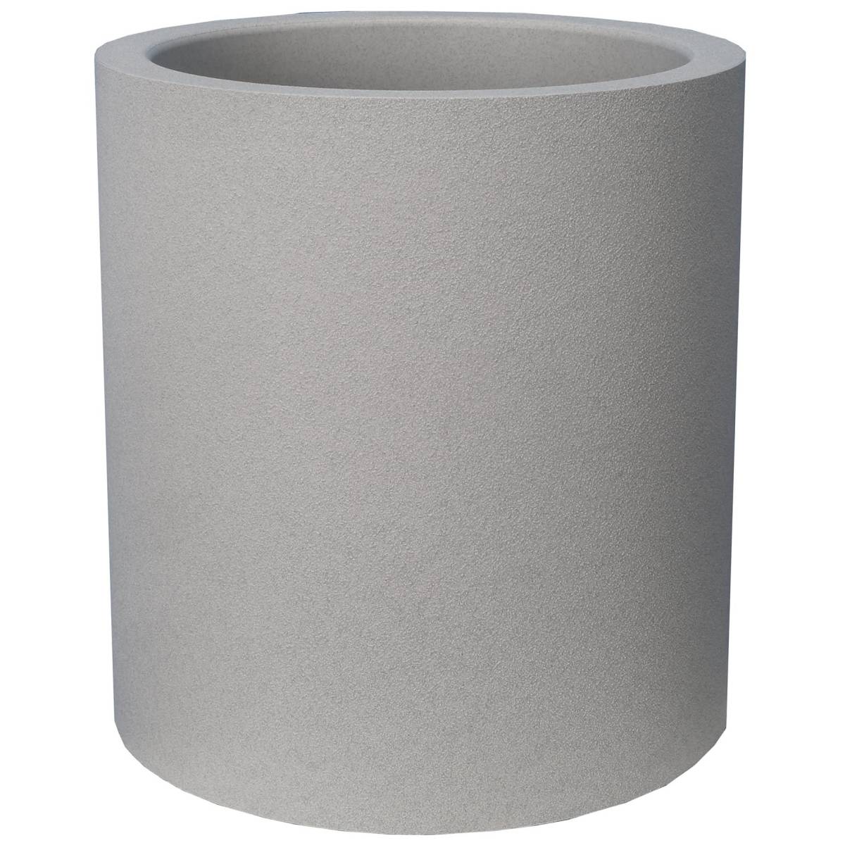 Riviera - Pot en plastique rond aspect granit 30 cm Gris clair - Image 1