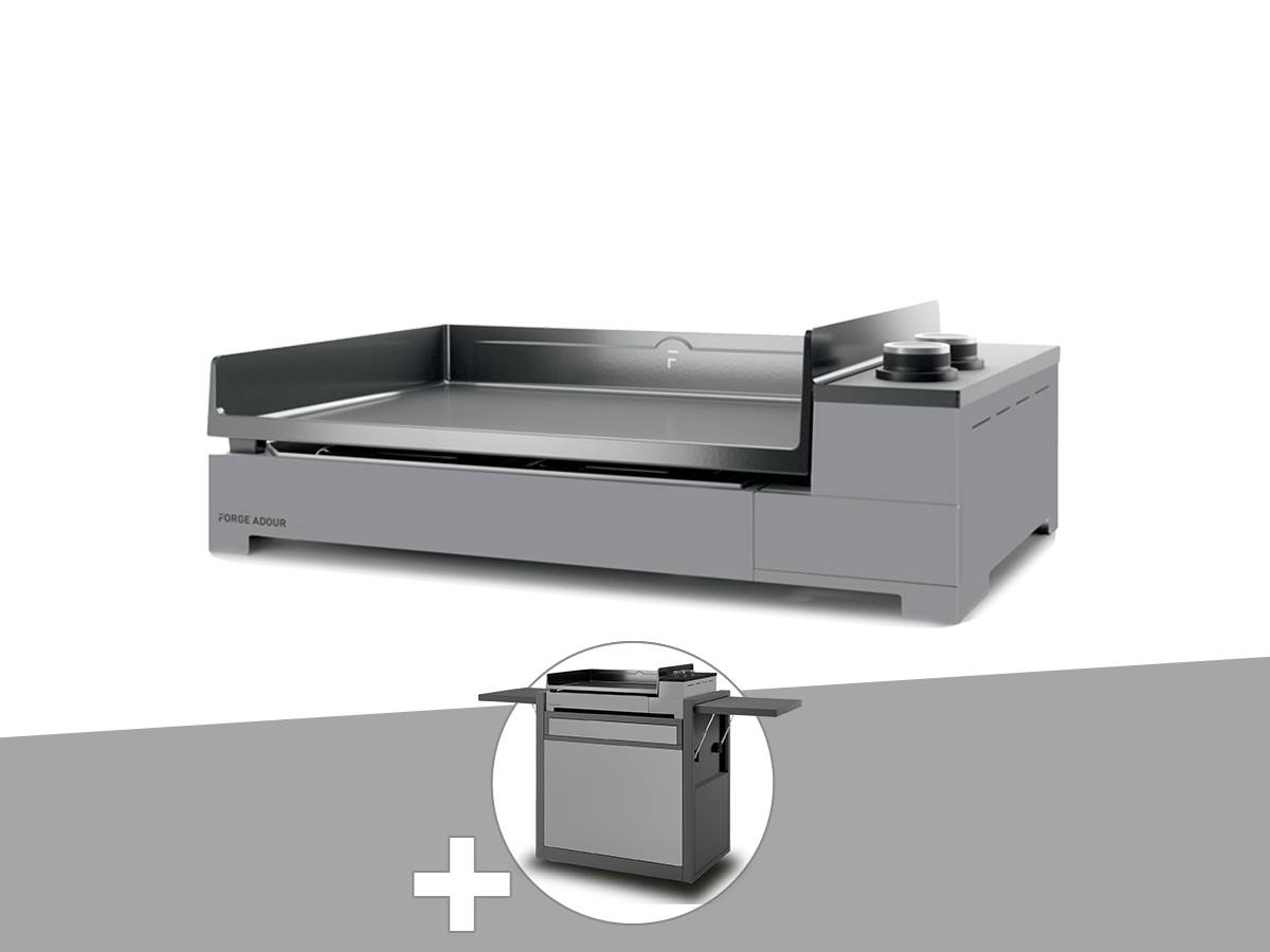 Forge Adour - Plancha gaz Premium 60 acier avec chariot - Forge Adour