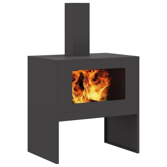 ComfortXL - Foyer extérieur avec cheminée en acier pour jardin 96cm Noir – ComfortXL Outdoor Living - Image 3