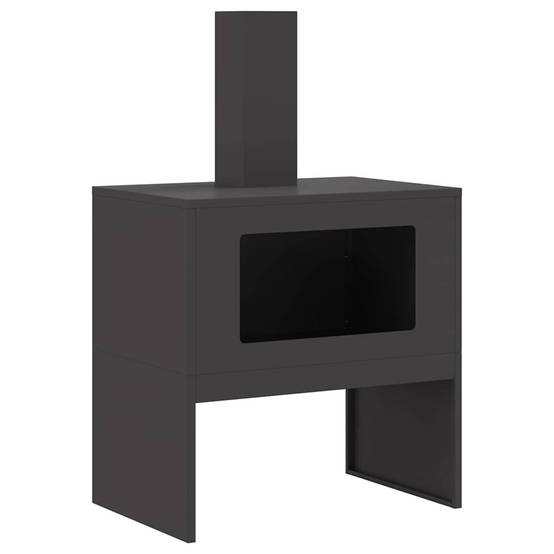 ComfortXL - Foyer extérieur avec cheminée en acier pour jardin 96cm Noir – ComfortXL Outdoor Living - Image 2