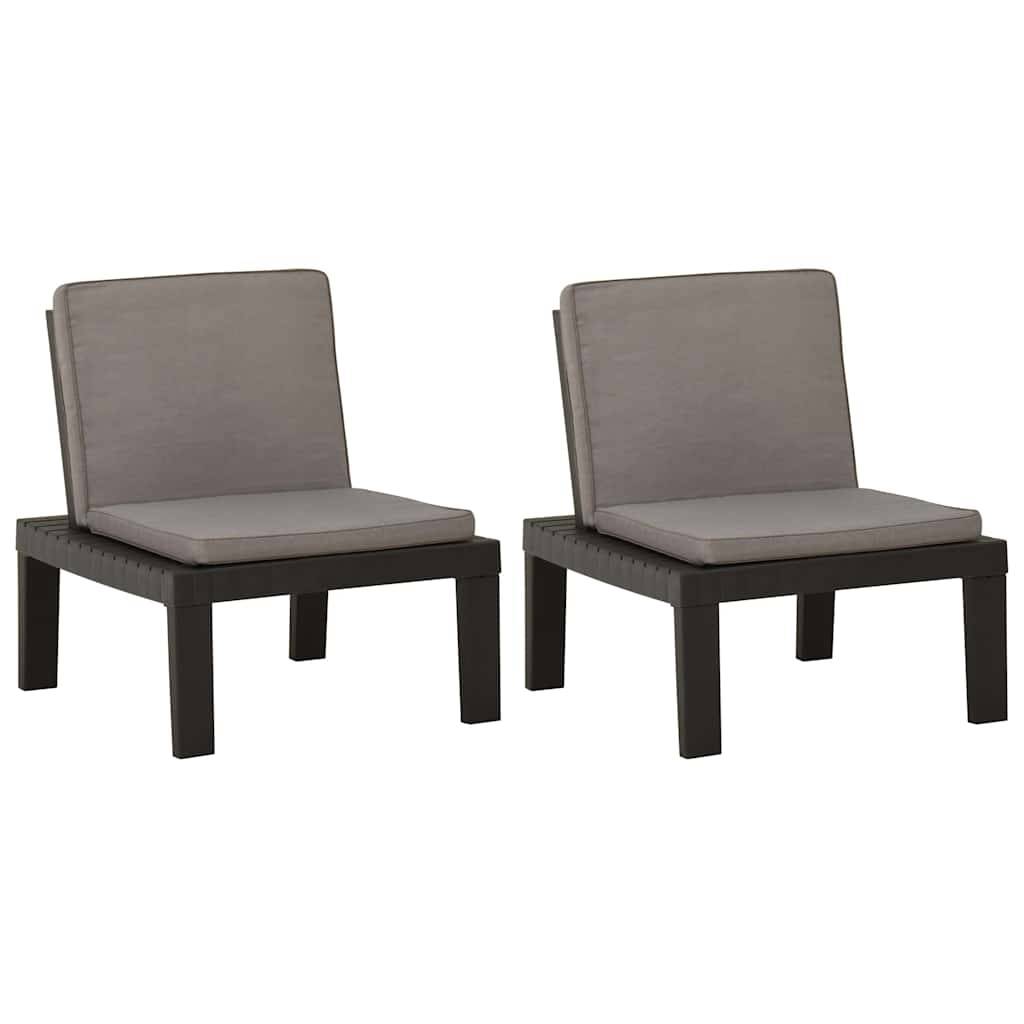 Prolenta Premium - Chaises de jardin plastique gris 65 x 65 x 70 cm - Prolenta premium p385.4 - Image 2