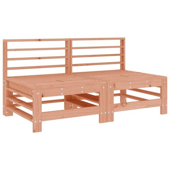 Lot de 2 Canapés centraux en bois de douglas massif durable avec coussins gris pour un salon extérieur sur mesure – ComfortXL Outdoor Living - Image 3