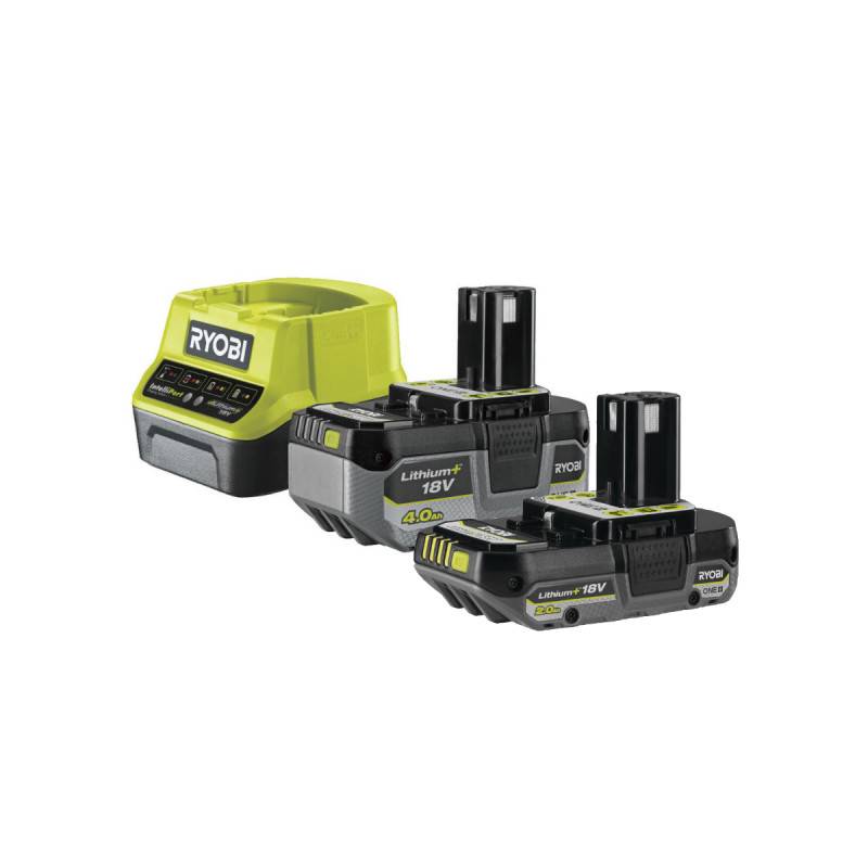 Ryobi - Pack 2 batteries RYOBI 18V One+ 4.0Ah et 2.0Ah - chargeur rapide 2.0Ah RC18120-242X - Image 1