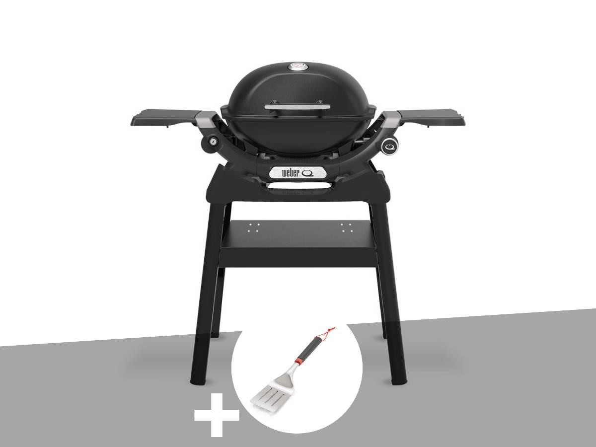 Weber - Barbecue à gaz Q 1200N noir avec pied + Spatule - Weber - Image 1