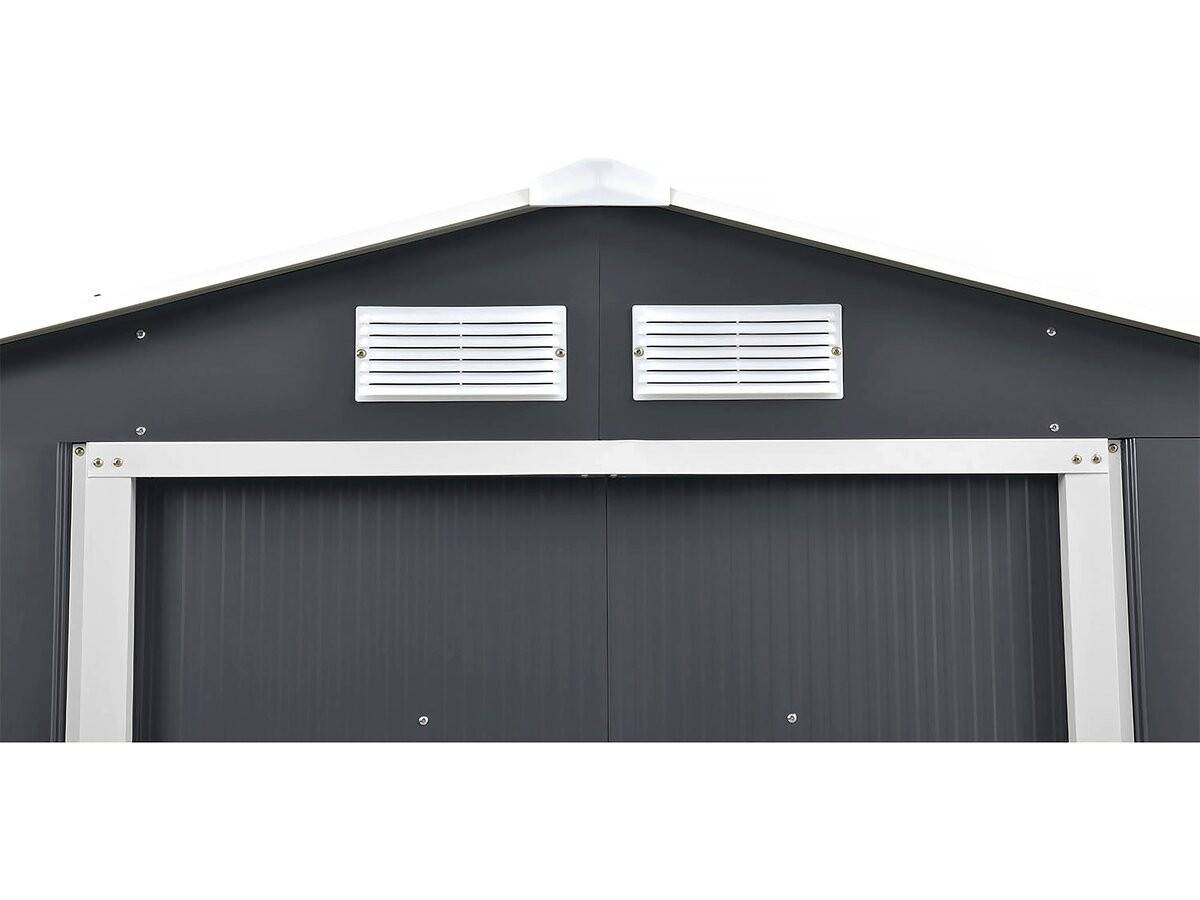 Abri De Jardin Métal - "vegas"- 15 M² Avec Panneaux Solaires - Gris -habitat Et Jardin - Image 5
