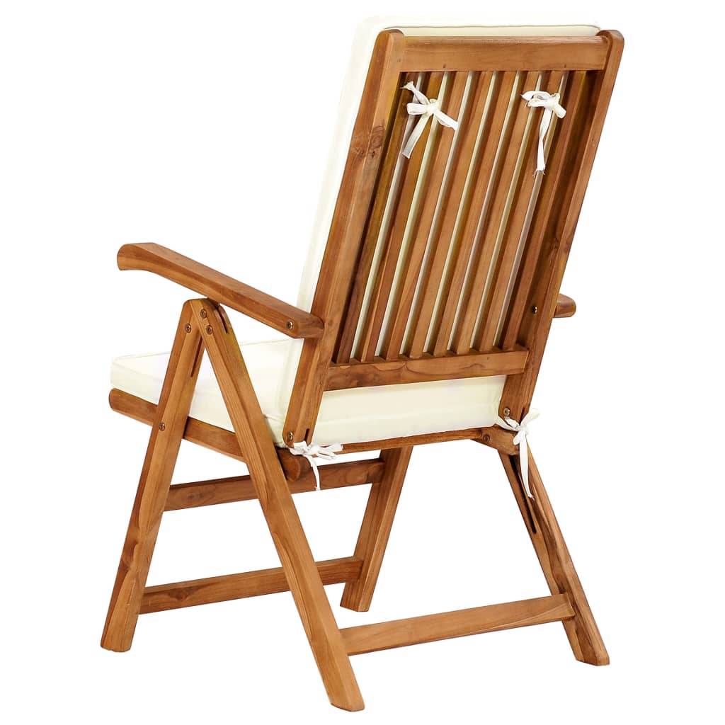 Helloshop26 - Salon de jardin meuble d'extérieur ensemble de mobilier 5 pièces avec coussins bois de teck massif - Image 8