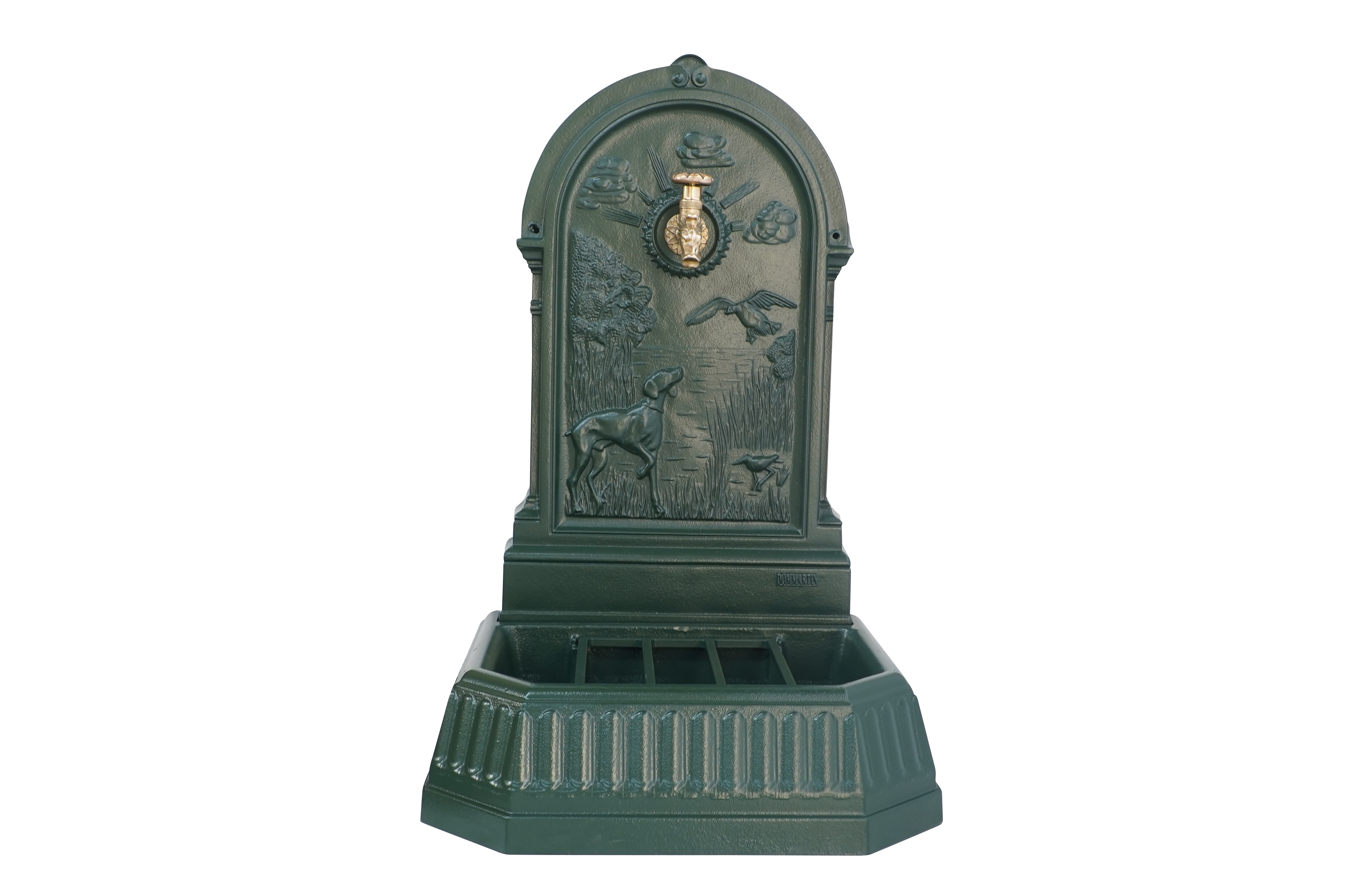 Fontaine chasse au marais Dommartin vert 6009 avec robinet colvert H.87 - Image 1