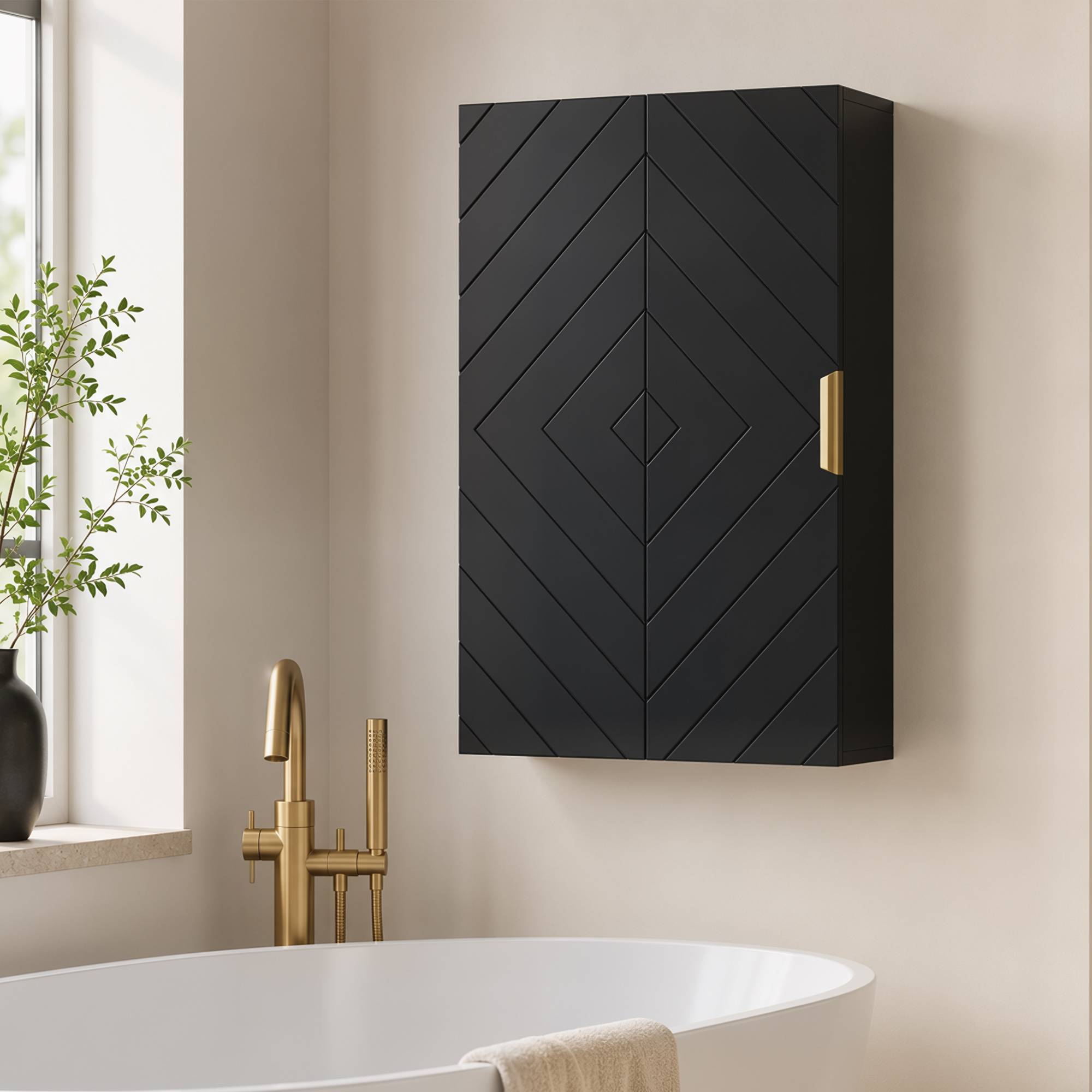 Sans Marque - Armoire murale de salle de bain, armoire à pharmacie murale meuble de rangement avec étagère réglable - Image 4