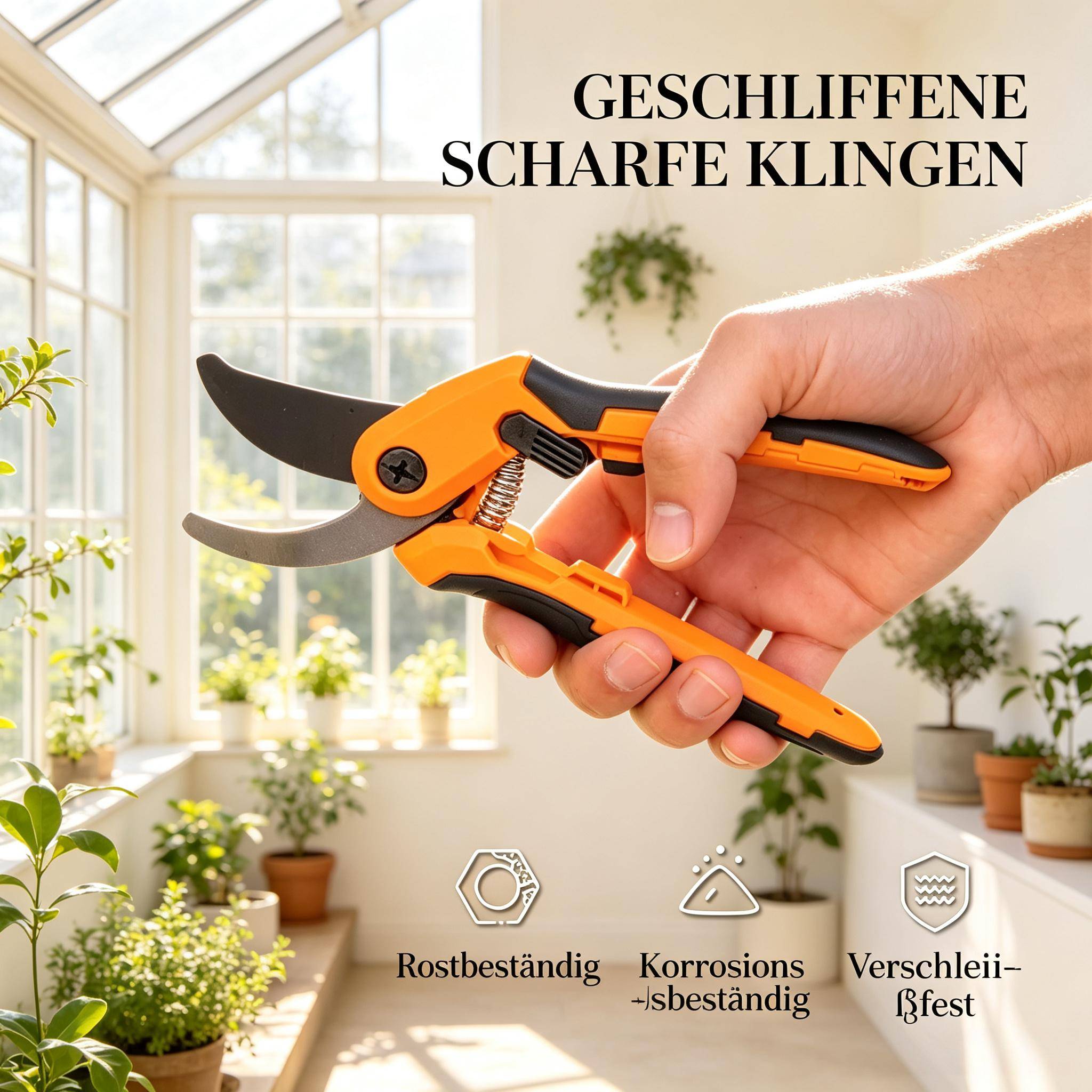 ComfortXL - Kit 4 outils de jardin aluminium argent orange taille haies branches élagage - ComfortXL Outdoor Living - Image 5