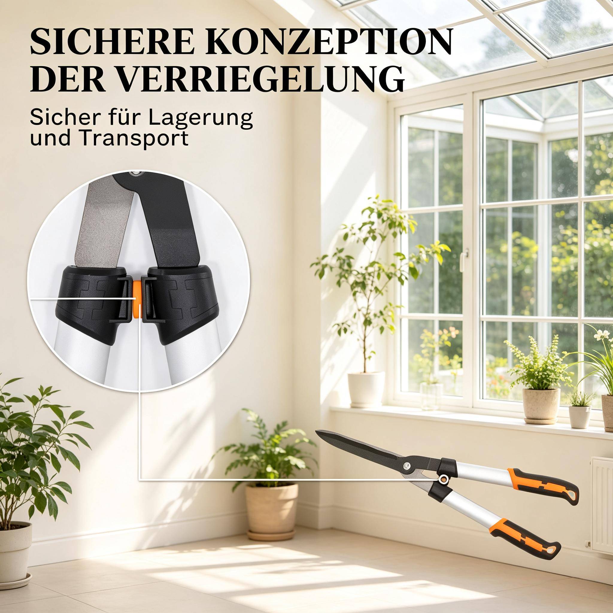 ComfortXL - Kit 4 outils de jardin aluminium argent orange taille haies branches élagage - ComfortXL Outdoor Living - Image 3