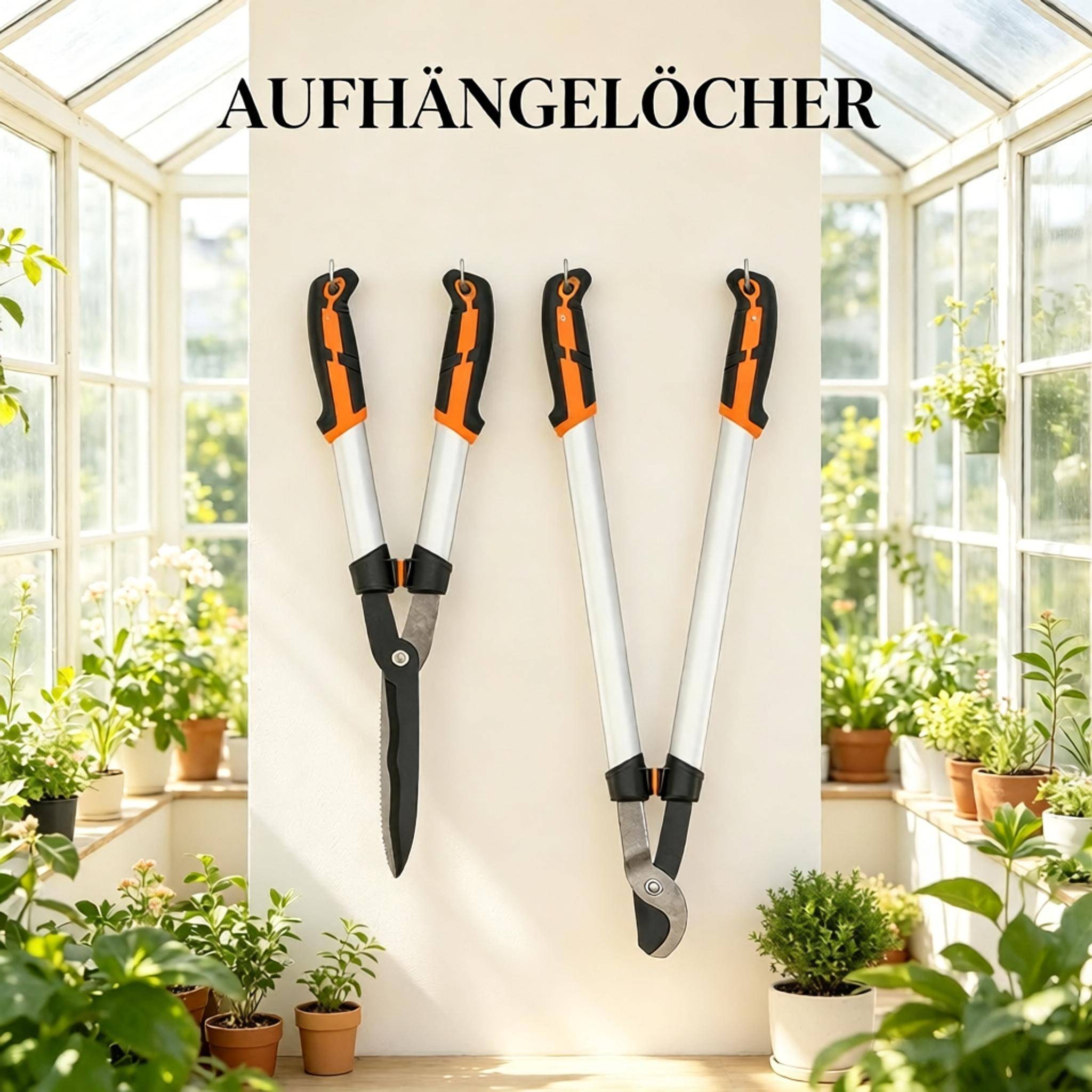 ComfortXL - Kit 4 outils de jardin aluminium argent orange taille haies branches élagage - ComfortXL Outdoor Living - Image 4