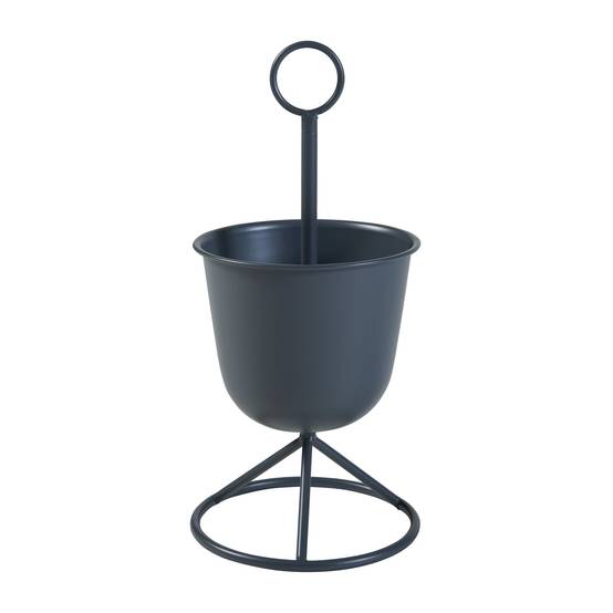 Porte-plantes style intemportel support 48 x 23 cm 1 cache-pot noir - Image 1