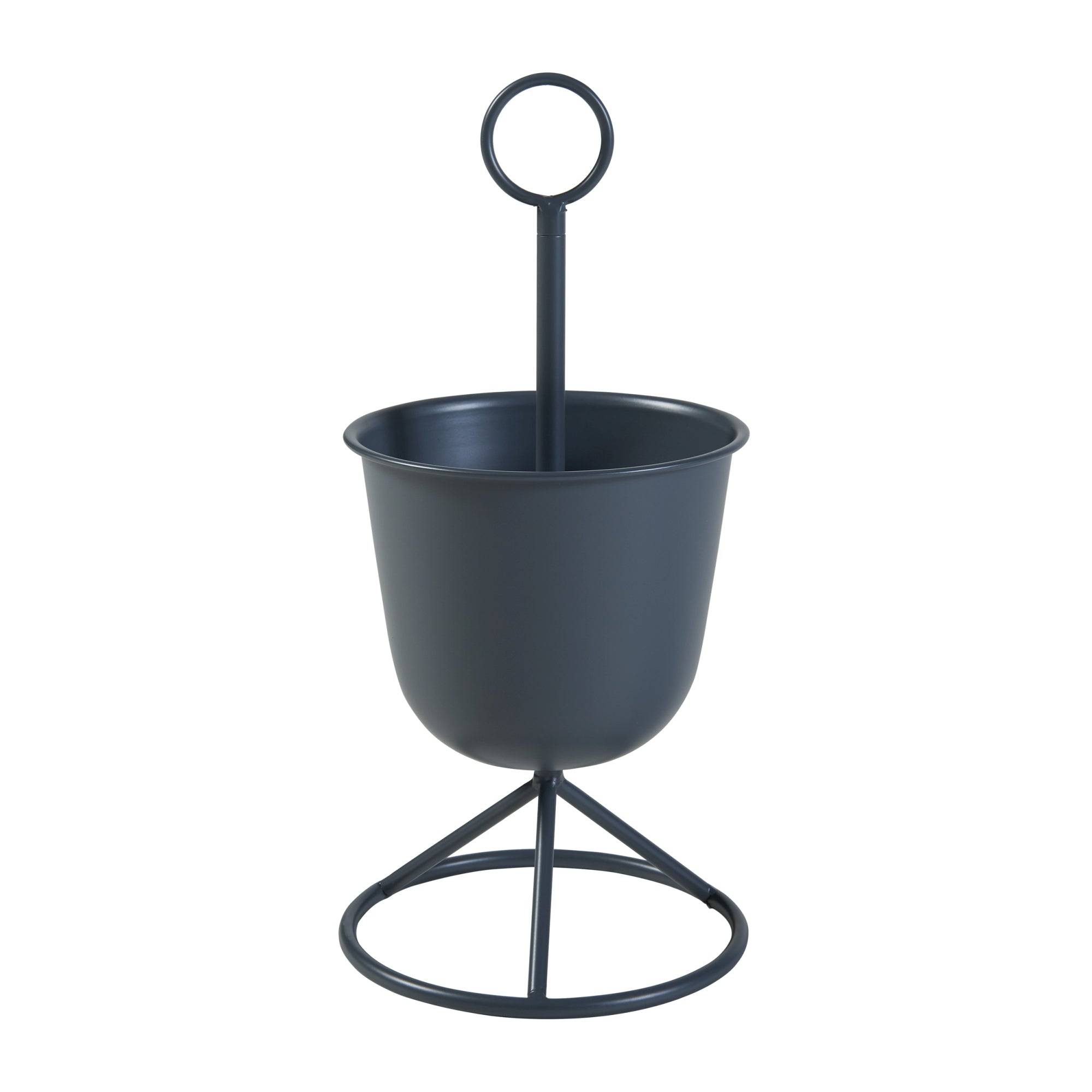 Porte-plantes style intemportel support 48 x 23 cm 1 cache-pot noir - Image 1