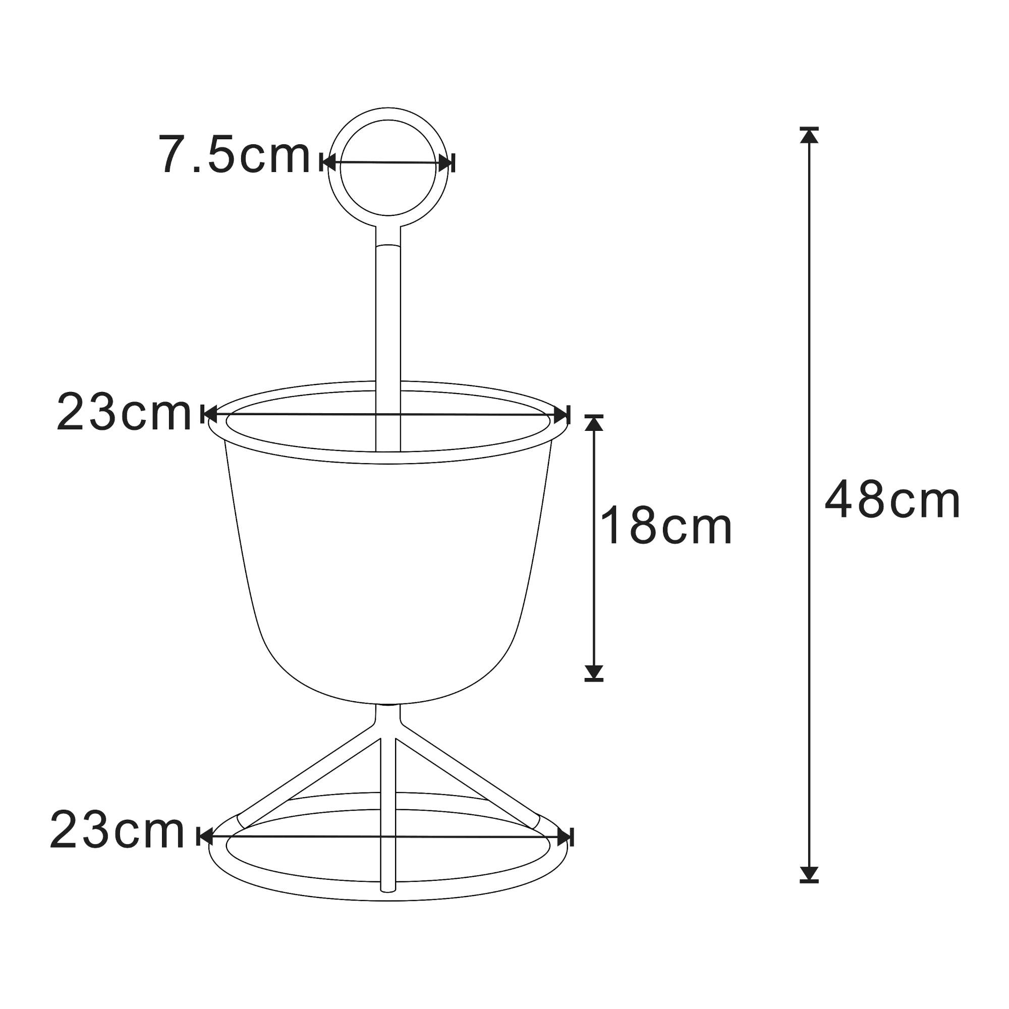 Porte-plantes style intemportel support 48 x 23 cm 1 cache-pot noir - Image 2