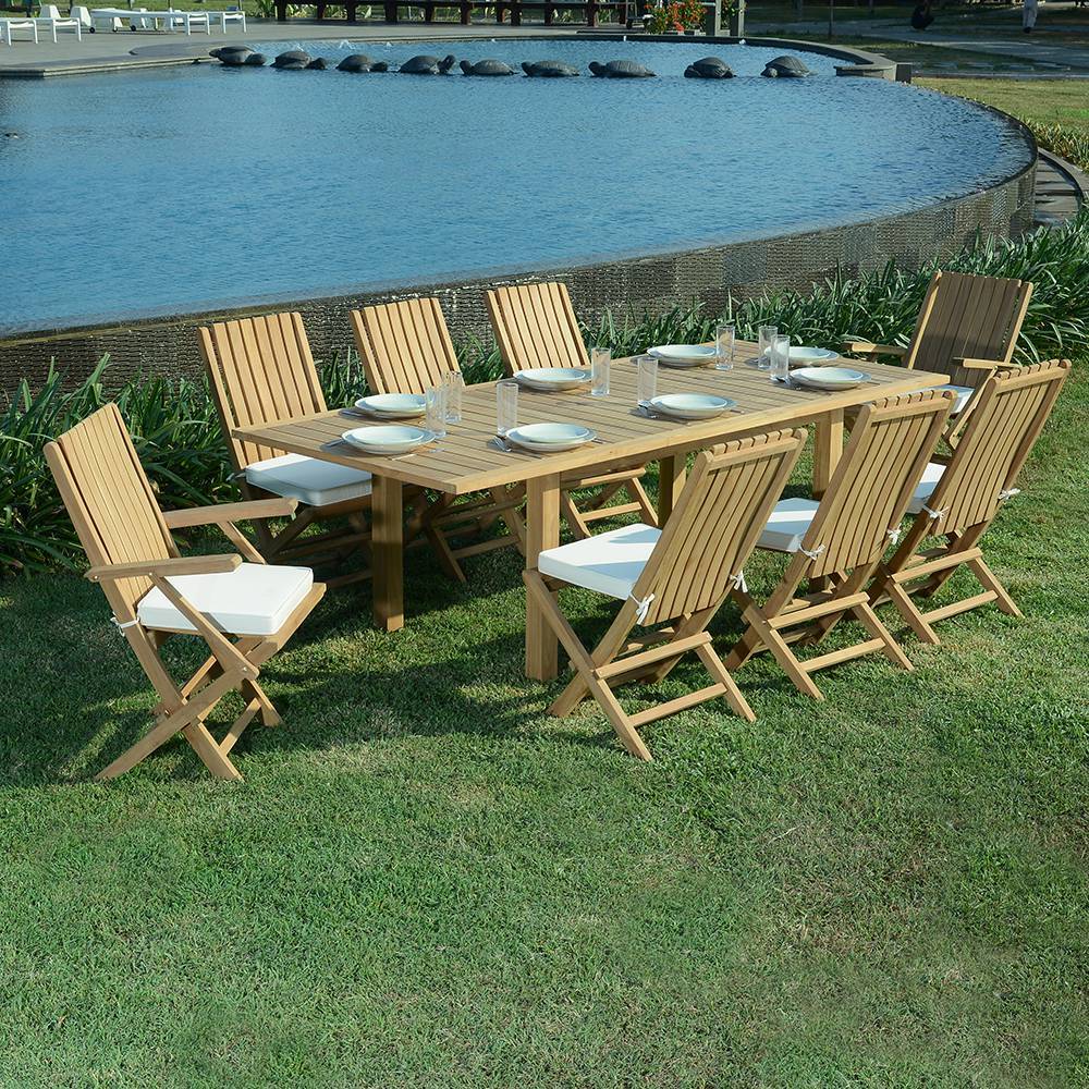 Salon de jardin teck massif Pondichery, 8 places - TECK'Attitude - Image 2