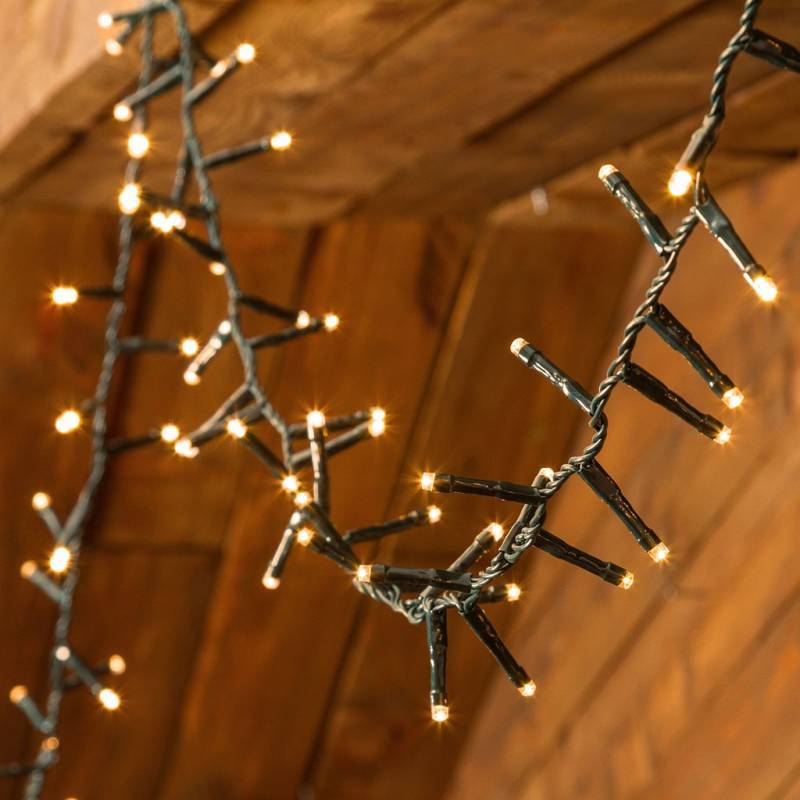 Lotti - Guirlande lumineuse Boa 6CM 30M 1500 LED 8 effets ambré câble vert Lotti - Image 5