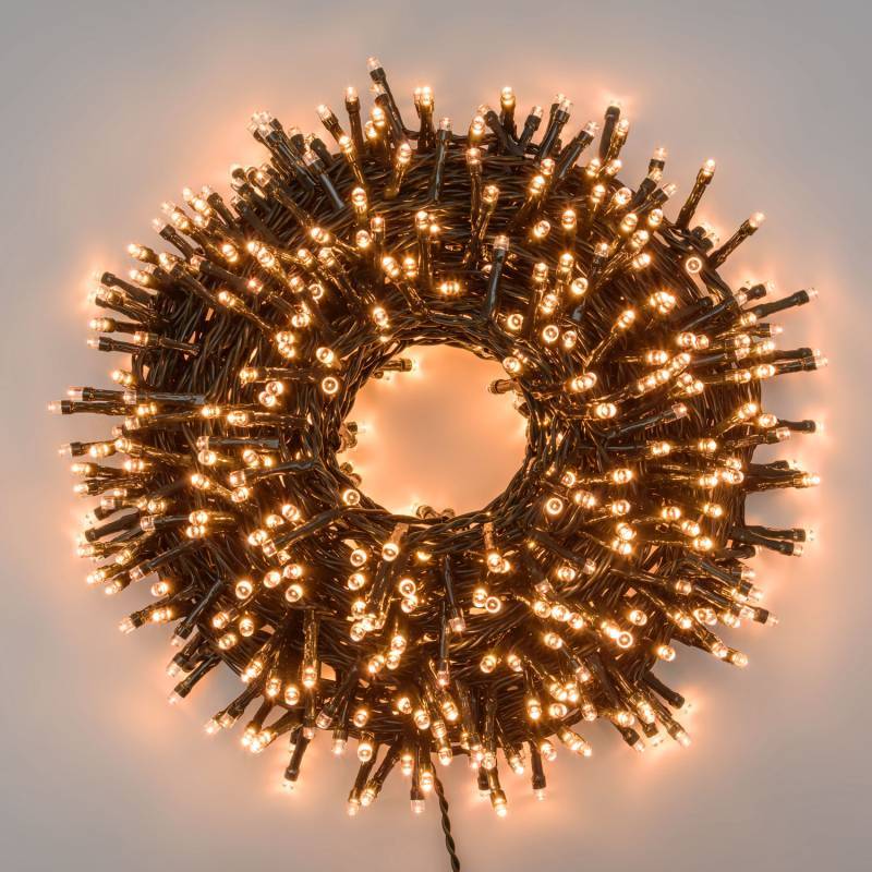 Lotti - Guirlande lumineuse Boa 6CM 30M 1500 LED 8 effets ambré câble vert Lotti - Image 2