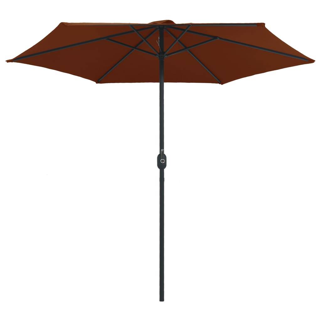 Helloshop26 - Parasol d'extérieur et mât en aluminium 270 x 246 cm terre cuite - Image 3