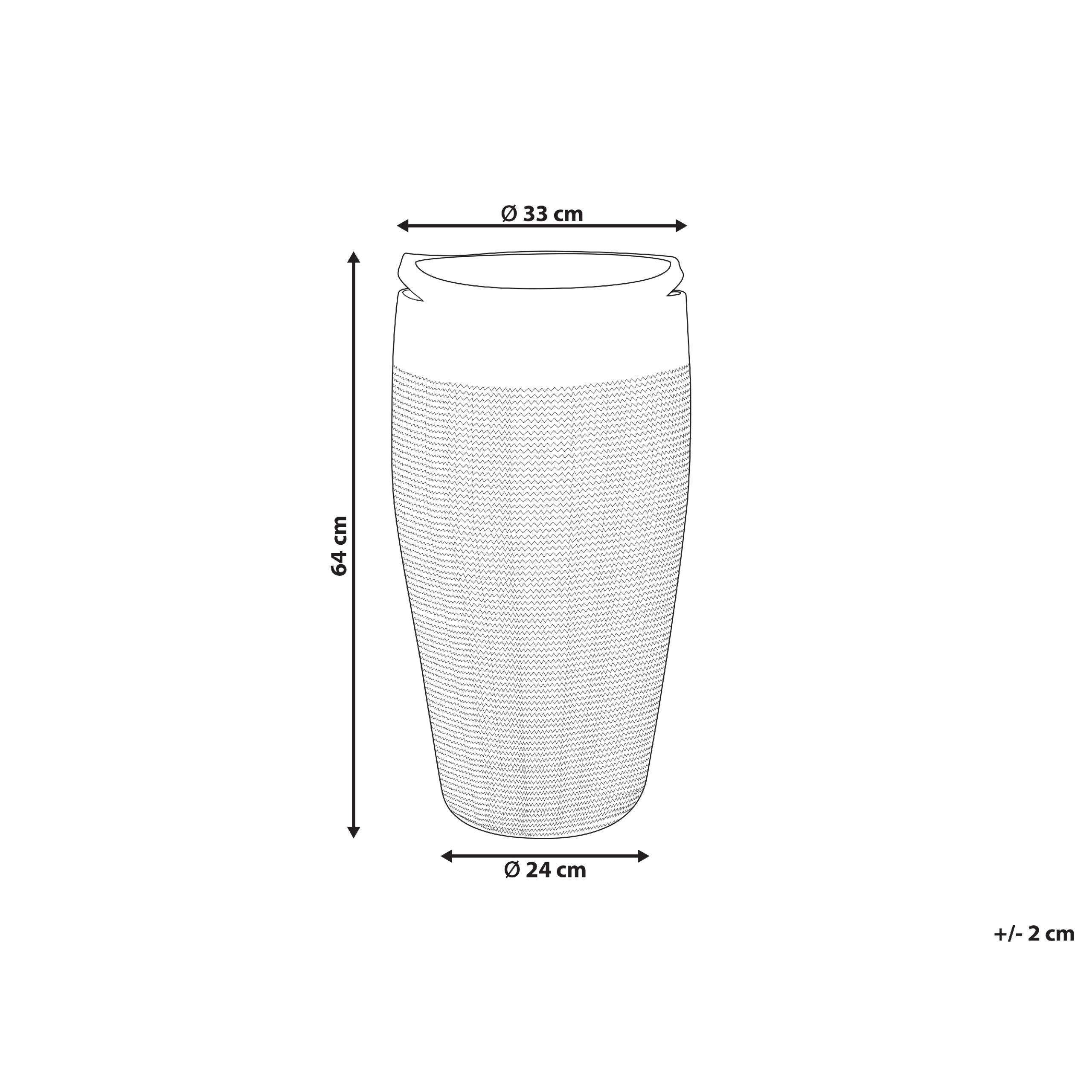 Beliani - Panier Blanc et Gris en Coton 33 cm de Diamètre Corbeille à Linge Faite Main Tressée Rangement à Rayures pour Intérieur Accessoire Rangement - Image 3