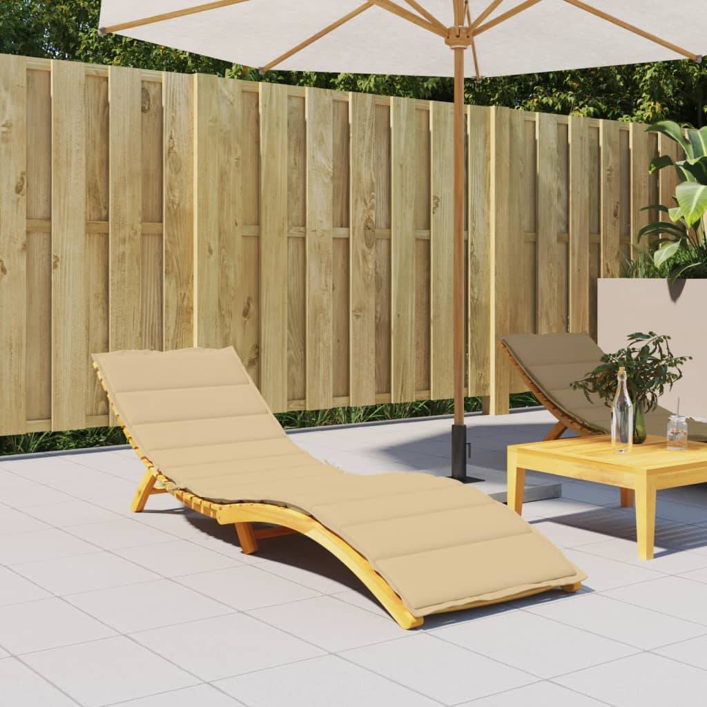 Coussin Bain de soleil | Coussin de chaise longue beige mélangé 200x50x4 cm tissu Maison Chic - Image 3