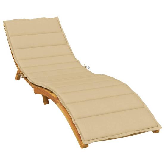 Coussin Bain de soleil | Coussin de chaise longue beige mélangé 200x50x4 cm tissu Maison Chic - Image 2
