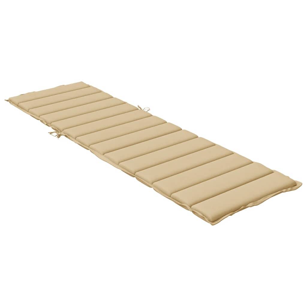 Coussin Bain de soleil | Coussin de chaise longue beige mélangé 200x50x4 cm tissu Maison Chic - Image 4
