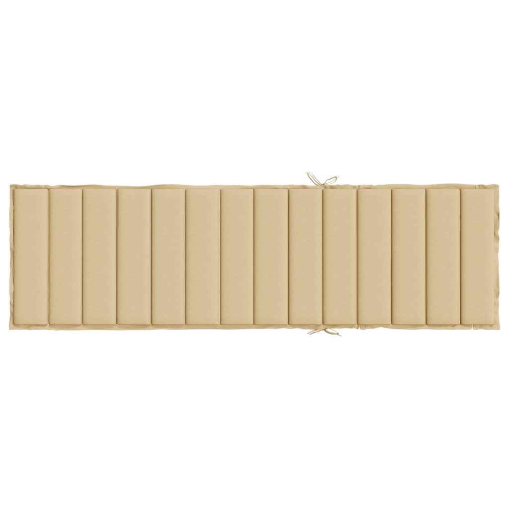 Coussin Bain de soleil | Coussin de chaise longue beige mélangé 200x50x4 cm tissu Maison Chic - Image 5