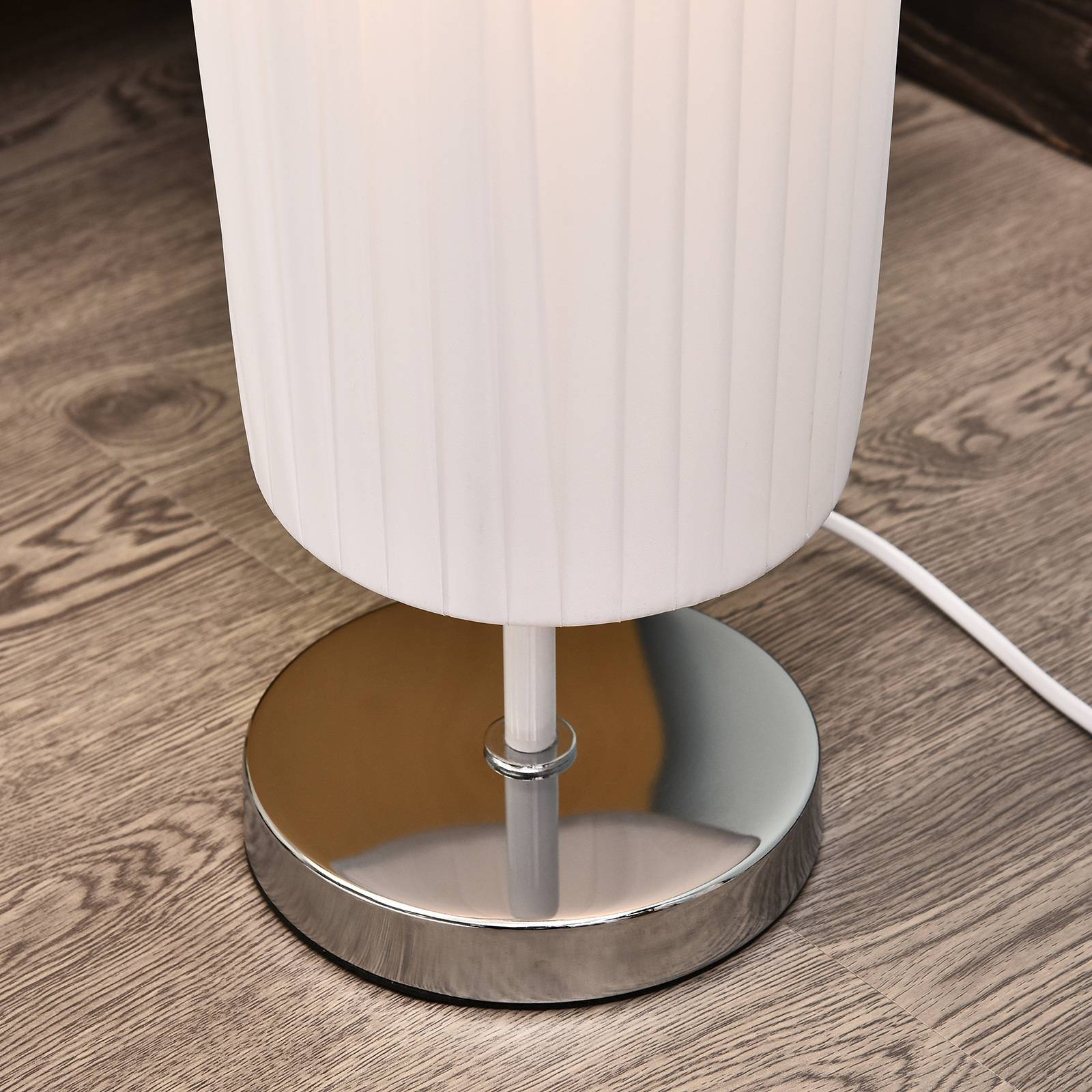 Lampadaire blanc 120 cm base acier inoxydable 2 douilles E27 interrupteur faible consommation intérieur - Image 8