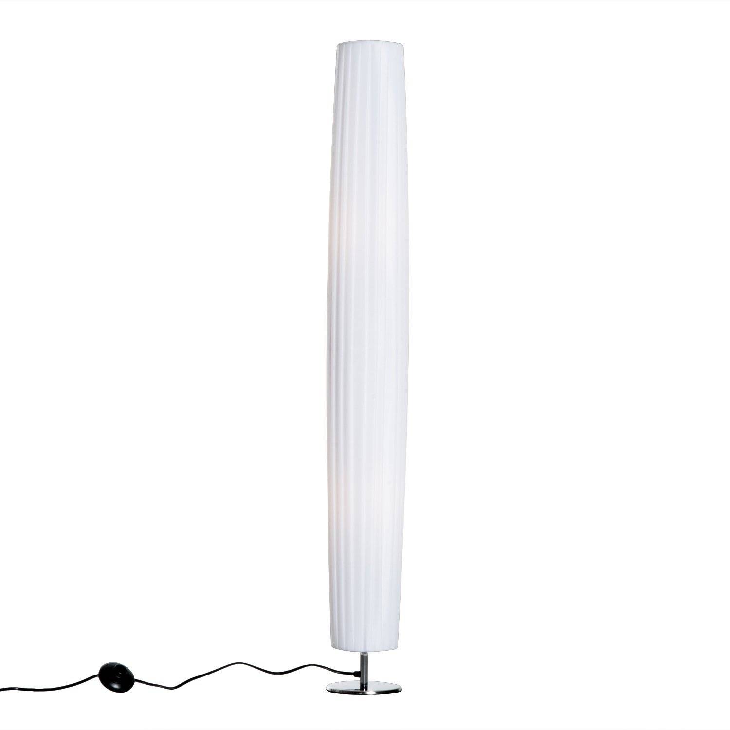 Lampadaire blanc 120 cm base acier inoxydable 2 douilles E27 interrupteur faible consommation intérieur - Image 1